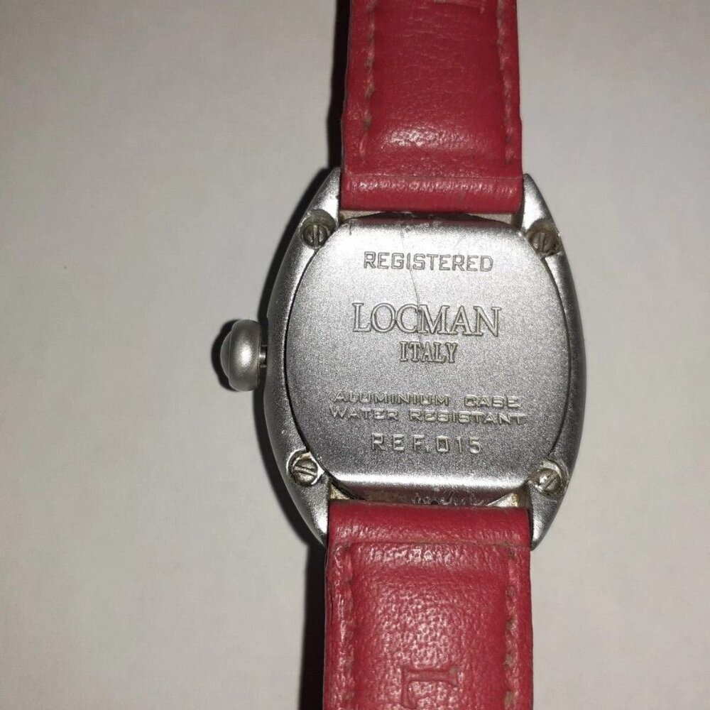 LOCMAN NUOVO-Aluminum Case Quartz Watch-Red Dial/Strap-R.E.F.015-Excellent - Picture 7 of 7
